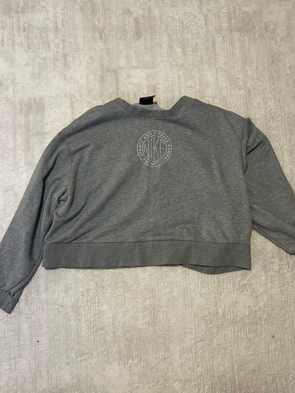 Nike Women's Cropped Gray Crewneck Sweatshirt